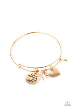 Load image into Gallery viewer, Come What May and Love It - Gold Charm Inspirational Bracelet
