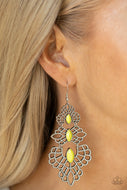 Flamboyant Frills - Yellow Earrings Paparazzi