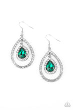 Load image into Gallery viewer, Blushing Bride - Green Emerald Teardrop Earrings Paparazzi
