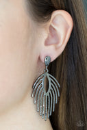 Metro Safari - Black Post Earrings Paparazzi