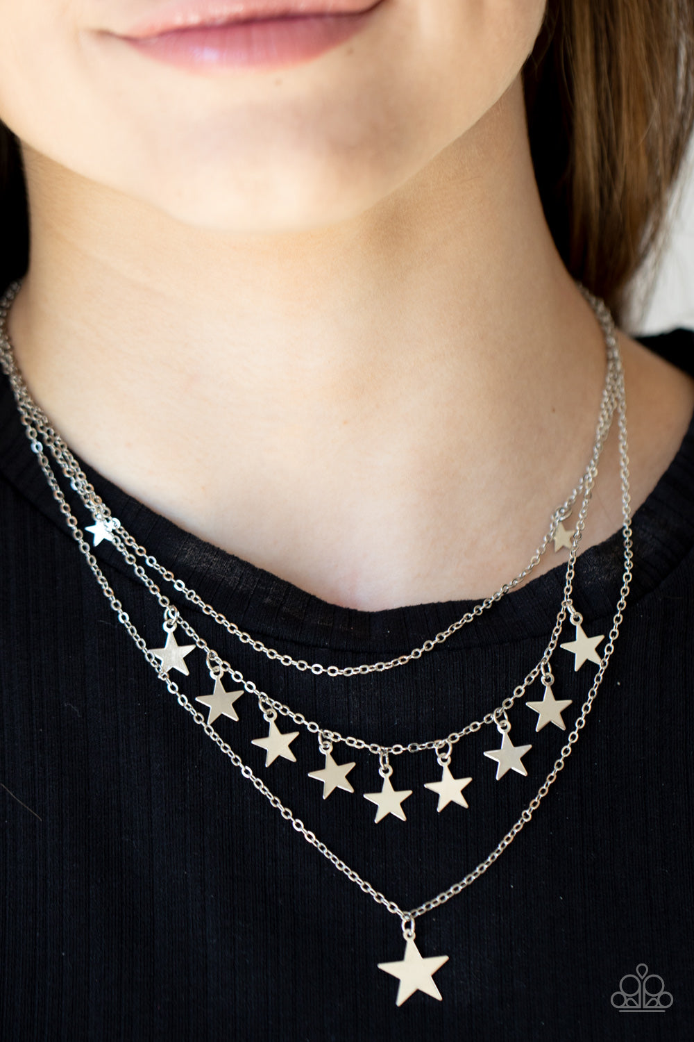 Americana Girl - Silver Star Necklace Paparazzi