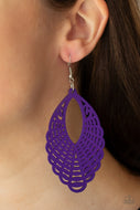 Tahiti Tankini - Purple Wood Earrings