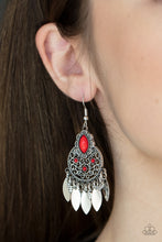 Load image into Gallery viewer, Galapagos Glamping - Red Silver Earrings
