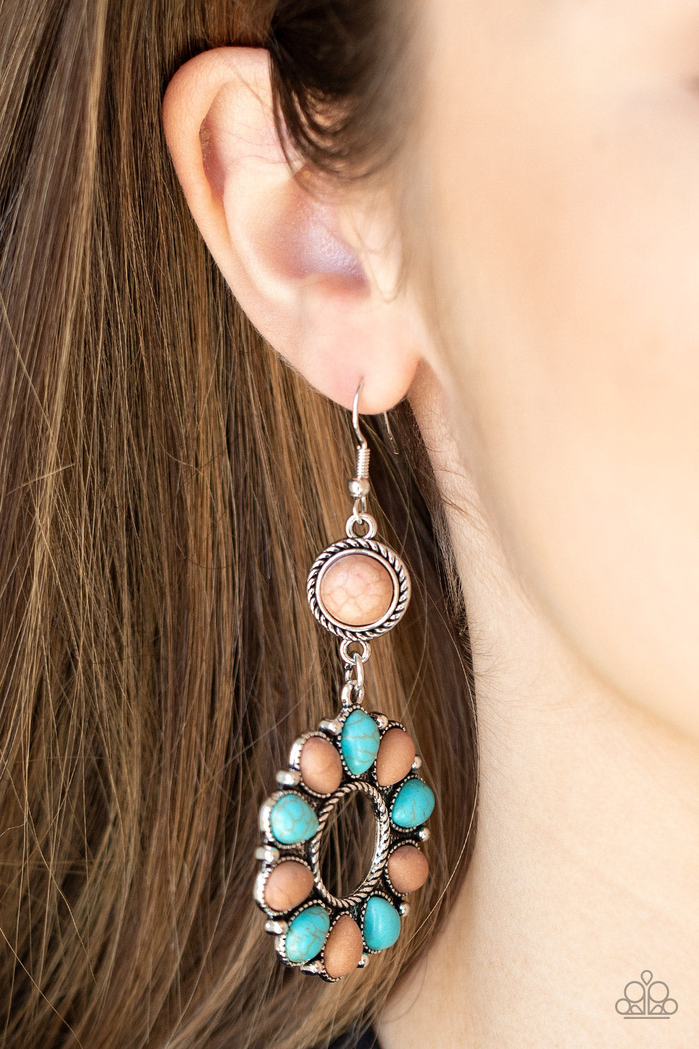 Back At The Ranch - Multi-Color Crackle Earrings Paparazzi