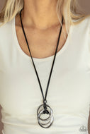 Harmonious Hardware - Black Gunmetal Necklace Paparazzi