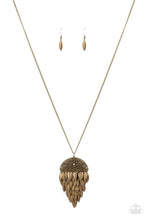 Load image into Gallery viewer, Canopy Cruise - Brass Feather Necklace Paparazzi
