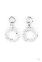 Load image into Gallery viewer, Modern Motivation - White Dainty Diamond Earrings Paparazzi
