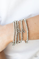 American All-Star - Silver Stretchy Bracelet Paparazzi