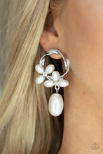 Load image into Gallery viewer, Elegant Expo - White Hoops Earrings Paparazzi
