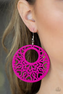 Tropical Reef - Pink Wood Earrings Paparazzi