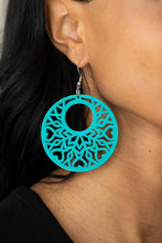 Load image into Gallery viewer, Tropical Reef - Blue Wooden Earrings Paparazzi
