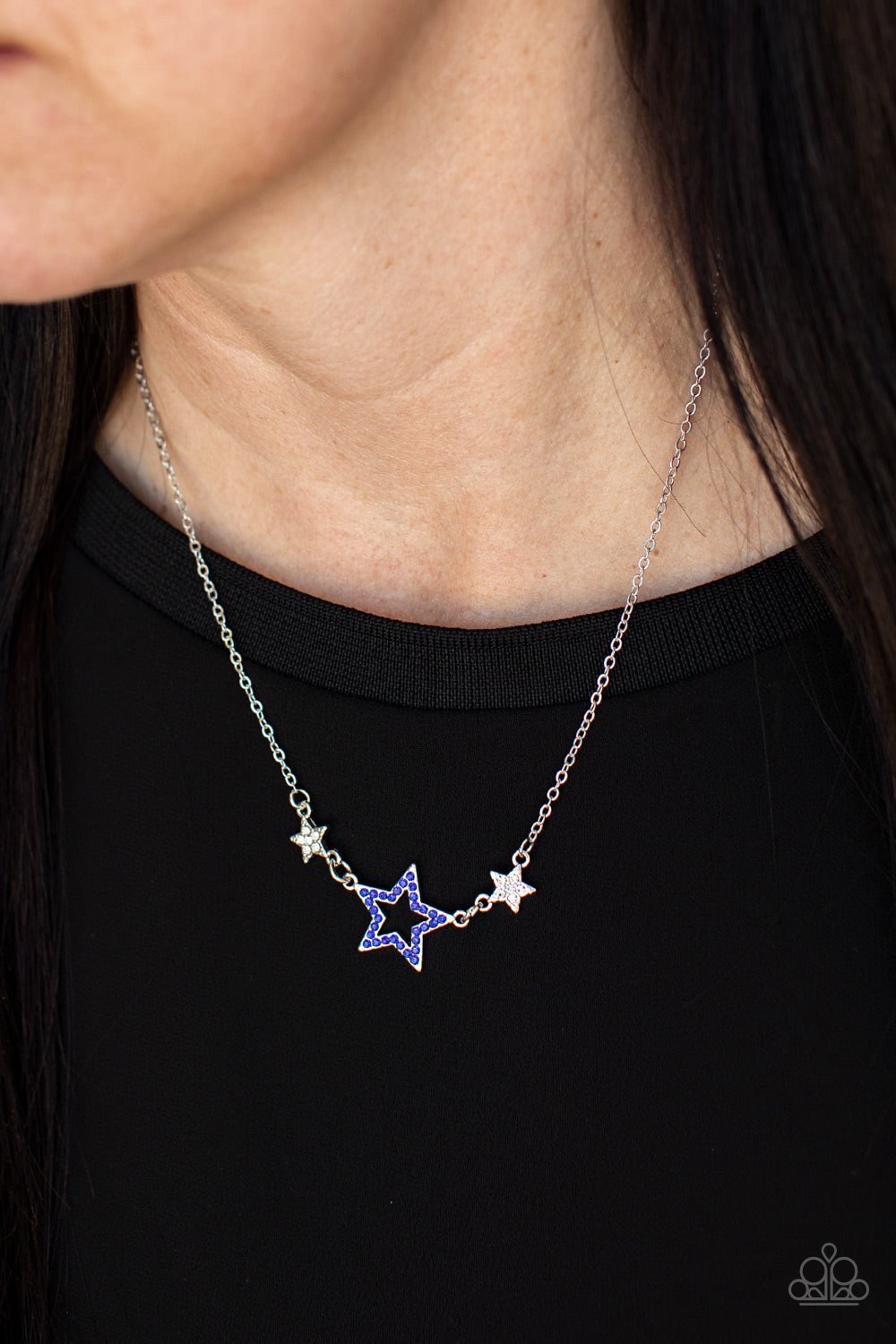 United We Sparkle - Blue Star Necklace Paparazzi