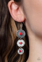 Load image into Gallery viewer, Totem Temptress - Red Earrings Paparazzi
