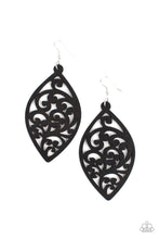 Load image into Gallery viewer, Coral Garden - Black Wooden Earrings Paparazzi
