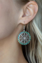 Load image into Gallery viewer, Bollywood Ballroom - Green Oil Spill Earrings Paparazzi
