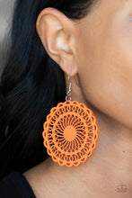 Load image into Gallery viewer, Island Sun - Orange Wooden Earrings Paparazzi
