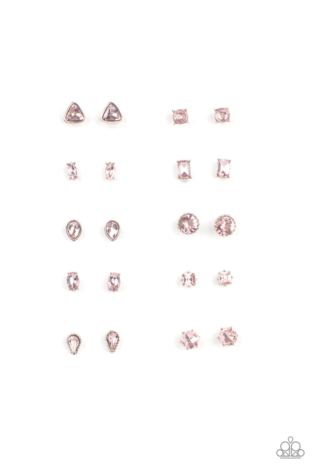 Starlet Shimmer Kid Jewelry Pink Diamond Multi-Shaped Earrings - 10 Pack