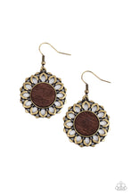 Load image into Gallery viewer, Farmhouse Fashionista - Brass Flower Earrings Paparazzi
