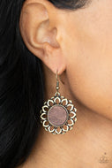 Farmhouse Fashionista - Brass Flower Earrings Paparazzi