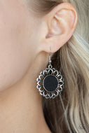 Farmhouse Fashionista - Black Flower Earrings