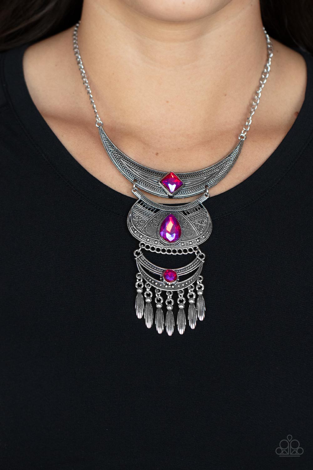 Lunar Enchantment - Pink Oil Spill Necklace Paparazzi