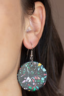 Tenaciously Terrazzo - Black Speckled Multi-Color Earrings Paparazzi