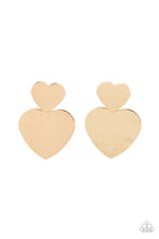 Load image into Gallery viewer, Heart-Racing Refinement - Gold Stud Earrings Paparazzi
