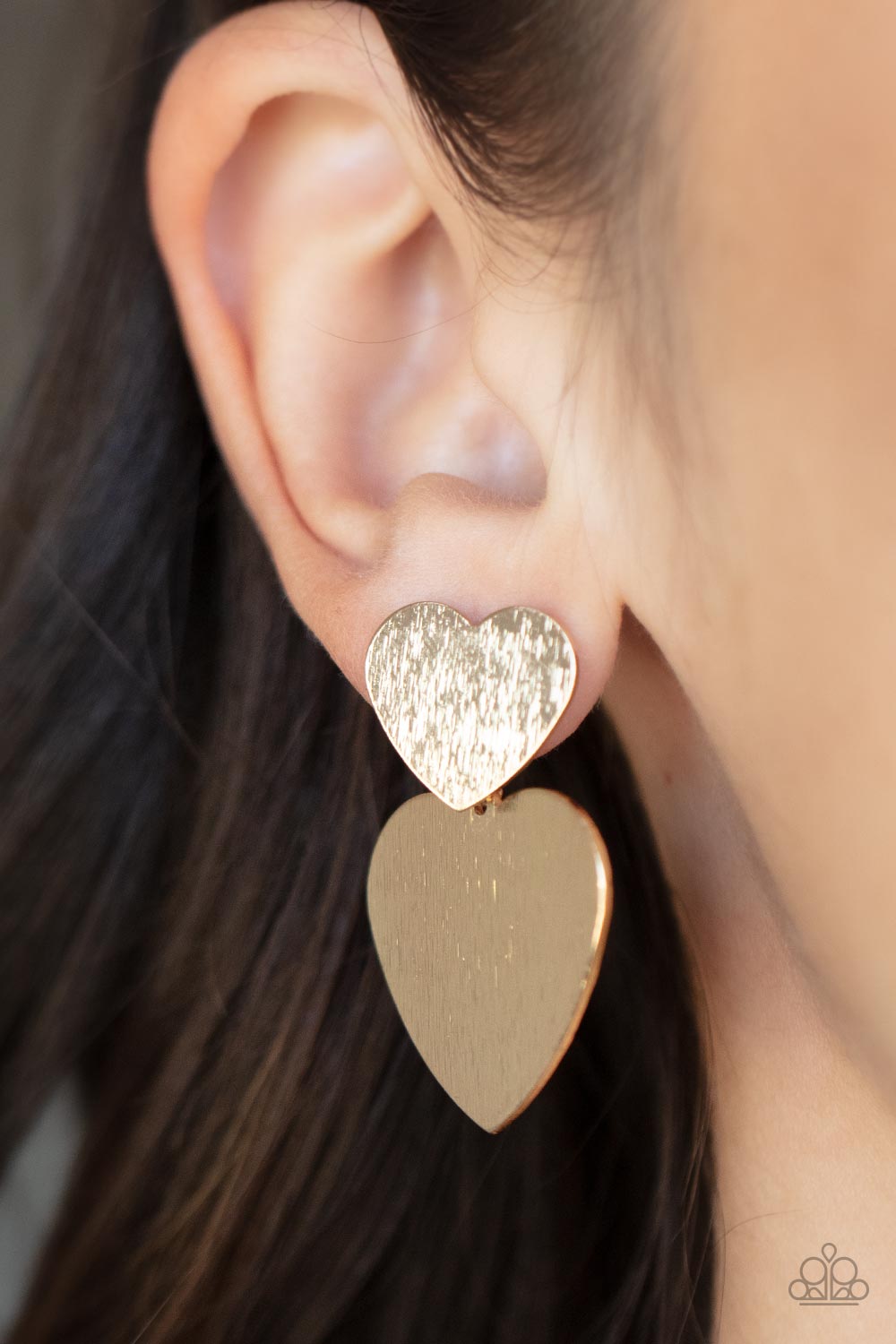 Heart-Racing Refinement - Gold Stud Earrings Paparazzi