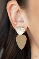 Heart-Racing Refinement - Gold Stud Earrings Paparazzi