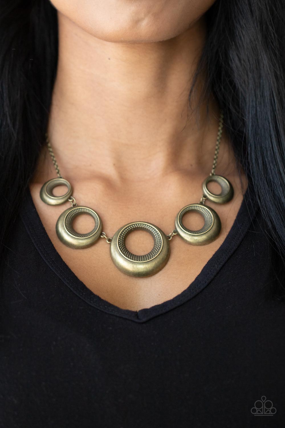 Solar Cycle Brass Necklace Paparazzi