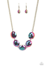 Load image into Gallery viewer, Cosmic Closeup - Brass Oil Spill Necklace Paparazzi
