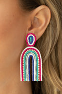 Rainbow Remedy - Multi-Color Seed Bead Earrings Paparazzi