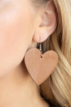 Load image into Gallery viewer, Country Crush - Brown Leather Heart Earrings Paparazzi
