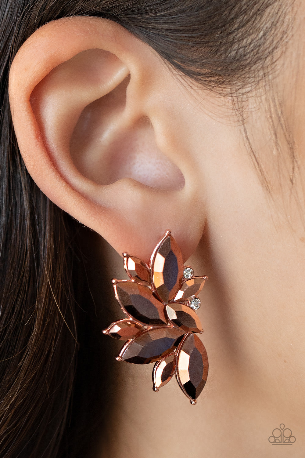 Instant Iridescence - Copper Stud Earrings Paparazzi
