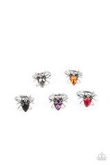 Starlet Shimmer Kid's Jewelry - 5 Pack Multi-Color Spider Rings Paparazzi