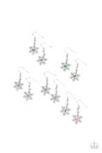 Load image into Gallery viewer, Starlet Shimmer Festive Winter Snowflake Earrings - 5 pack
