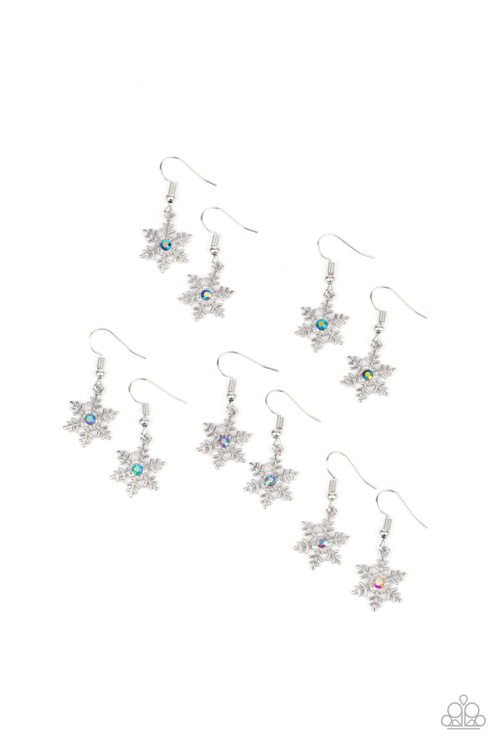 Starlet Shimmer Festive Winter Snowflake Earrings - 5 pack