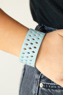 Glamp Champ - Blue Leather Bracelet Paparazzi