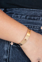 Load image into Gallery viewer, American Girl Glamour - Gold Cuff Star Bracelet Paparazzi
