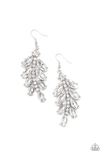 Load image into Gallery viewer, Ice Garden Gala - White Leaf Diamond Earrings Paparazzi
