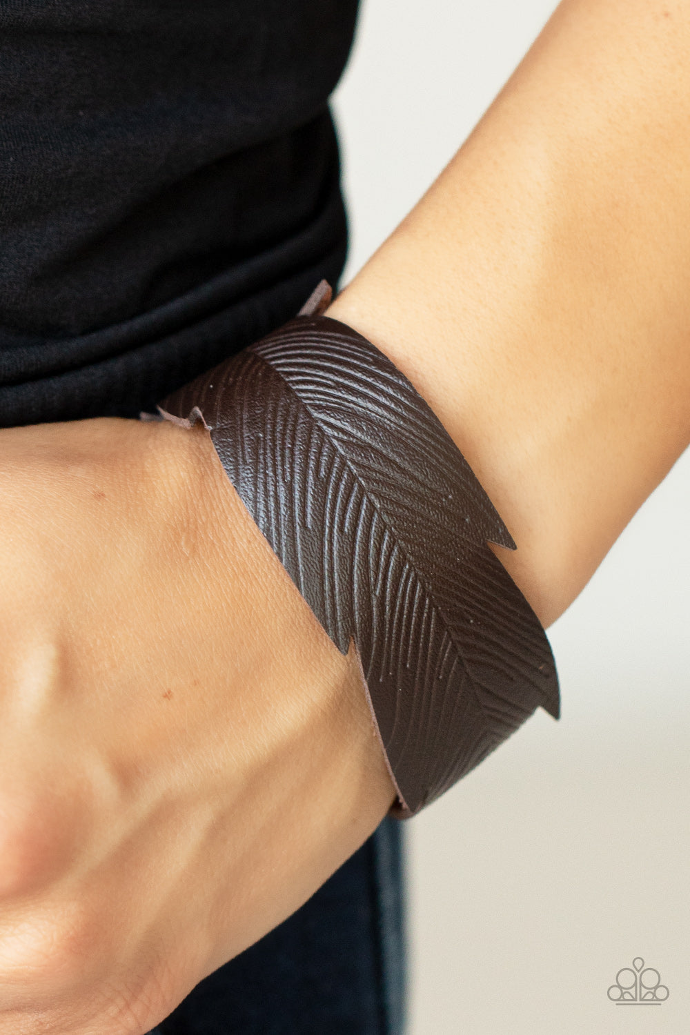 Whimsically Winging It - Brown Feather Urban Bracelet Paparazzi