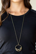 Galactic Glow - Brass Iridiscent Necklace Paparazzi