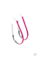 Load image into Gallery viewer, Beaded Bauble - Pink Seed Bead Hoop Earrings Paparazzi
