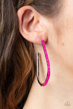 Load image into Gallery viewer, Beaded Bauble - Pink Seed Bead Hoop Earrings Paparazzi
