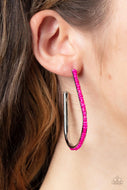 Beaded Bauble - Pink Seed Bead Hoop Earrings Paparazzi