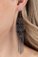 Eastern Elegance - Black Gunmetal Earrings Paparazzi