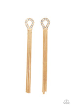 Load image into Gallery viewer, Dallas Debutante - Gold Diamond Earrings Paparazzi
