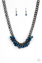 Load image into Gallery viewer, Galactic Knockout - Blue Oil Spill Gunmetal Necklace Paparazzi
