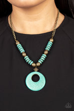 Load image into Gallery viewer, Oasis Goddess - Brass &amp; Blue Crackle Necklace Paparazzi
