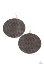 Load image into Gallery viewer, WEAVE Me Out Of It - Silver Leather Earrings Paparazzi
